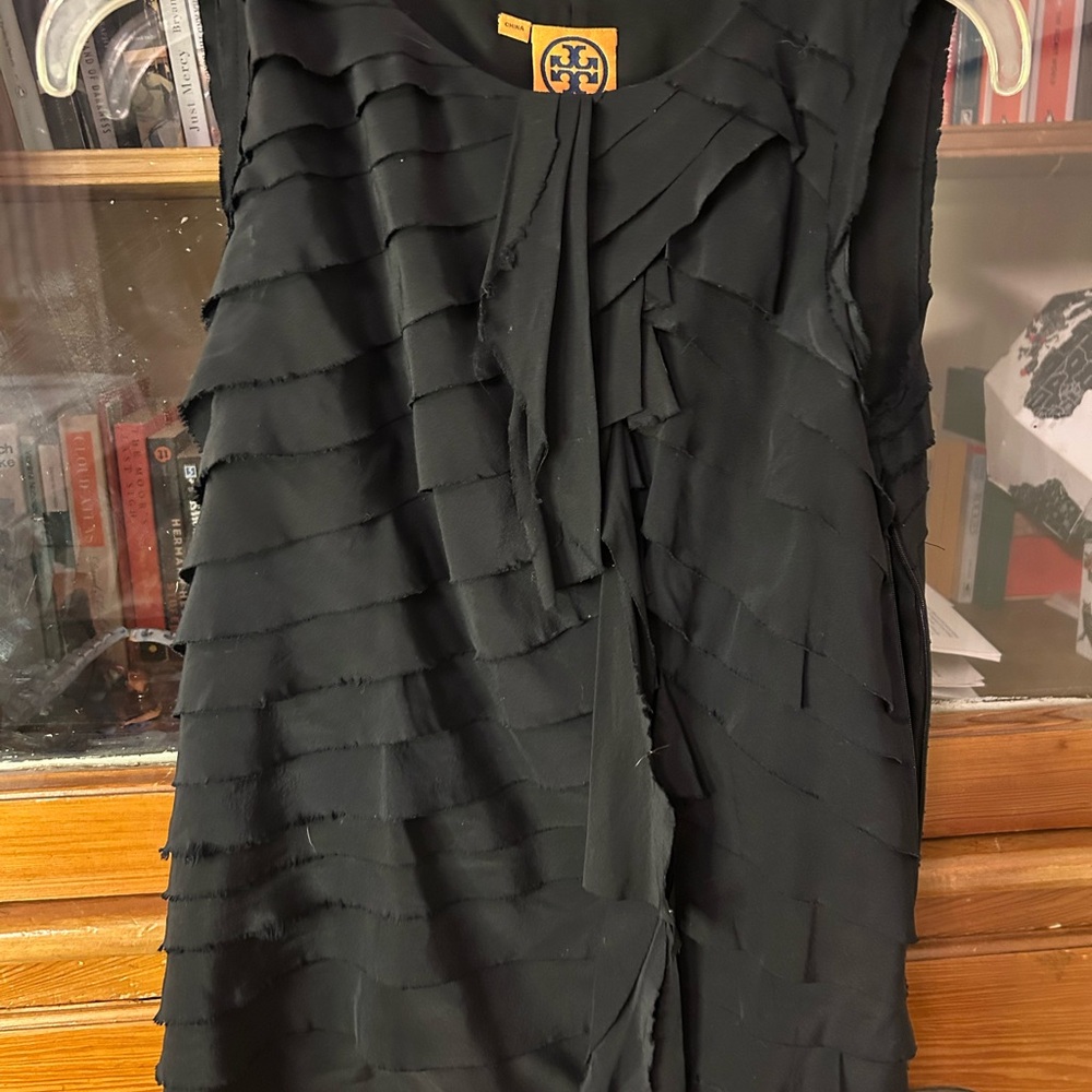 Tory Burch Black Ruffled Blouse
